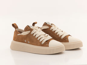 MAISON 9 PARIS Sneakers - Camel Suede Leather