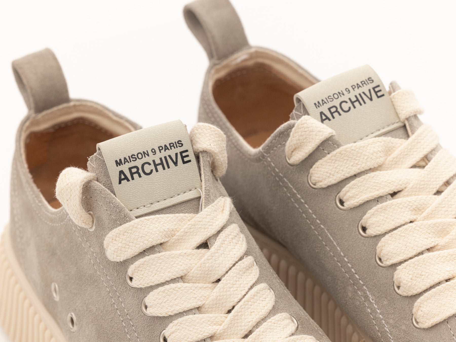 MAISON 9 PARIS Sneakers - Gray Suede Leather