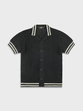 Ainker 802 Black Knit Button Shirt