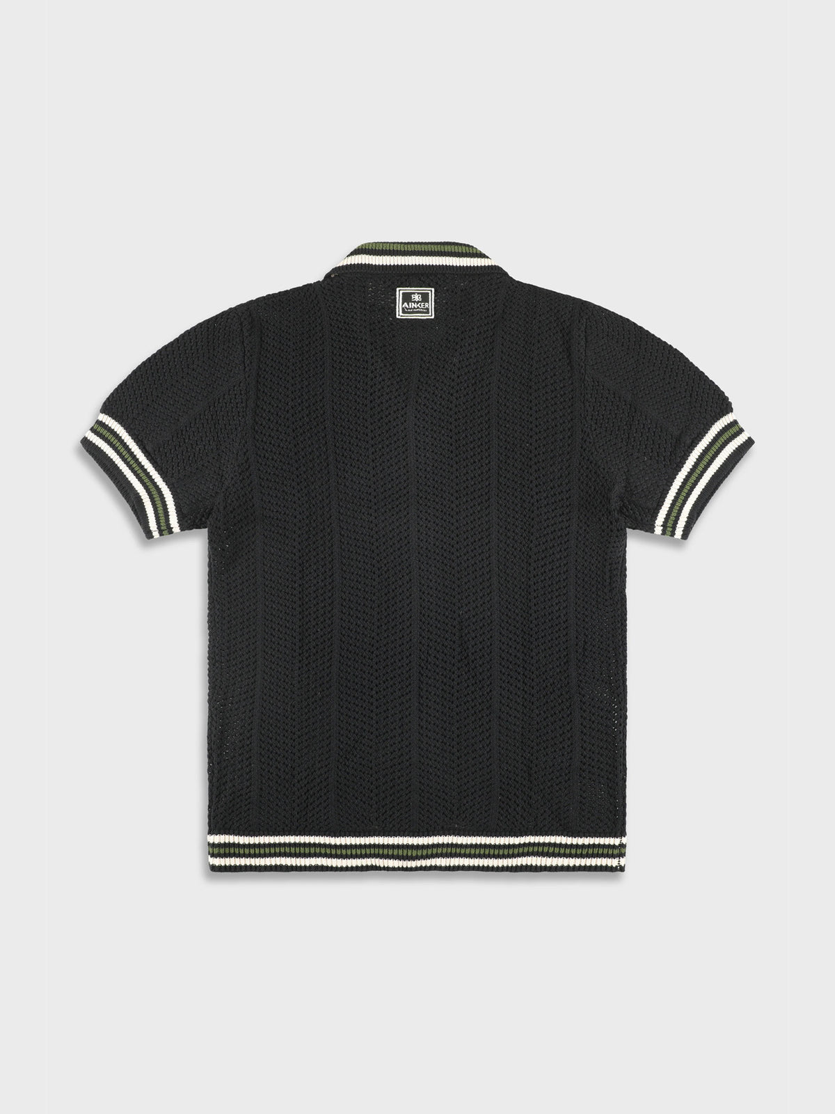Ainker 802 Black Knit Button Shirt