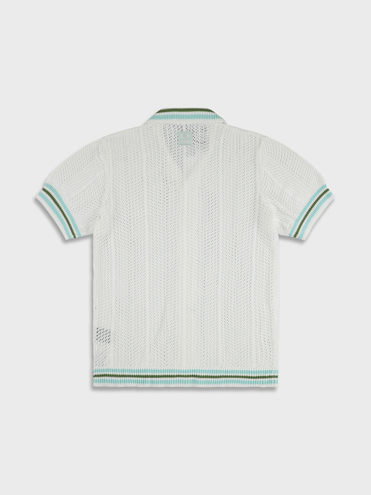Ainker 802 White Knit Button Shirt