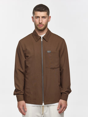 Prêt A Porter Zipper Jacket with Pocket Brown