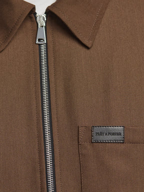 Prêt A Porter Zipper Jacket with Pocket Brown