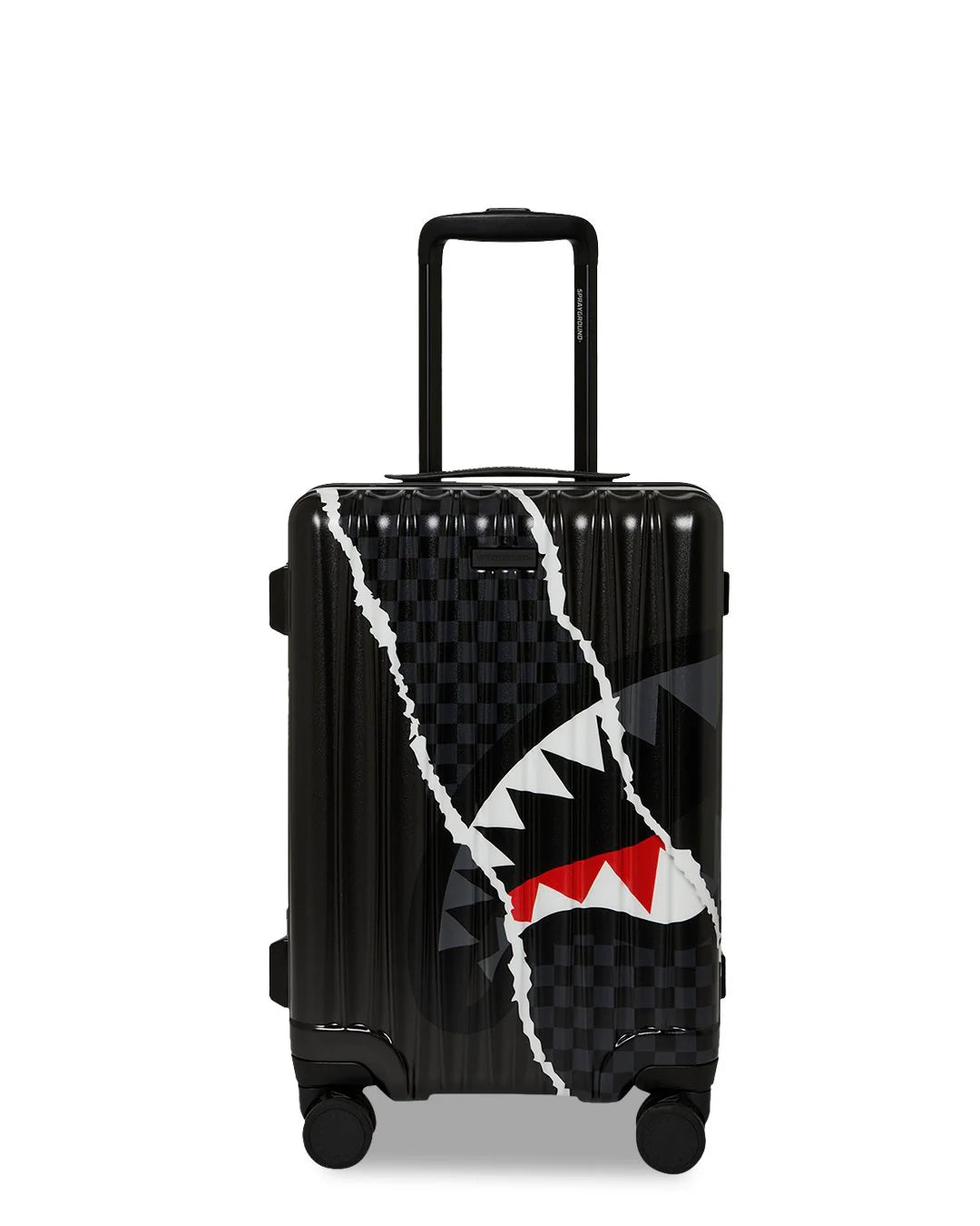 SPRAYGROUND CENTER RIP REVEALING GRAY CHECK CARRY-ON LUGGAGE