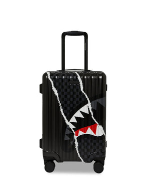 SPRAYGROUND CENTER RIP REVEALING GRAY CHECK CARRY-ON LUGGAGE