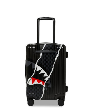SPRAYGROUND CENTER RIP REVEALING GRAY CHECK CARRY-ON LUGGAGE