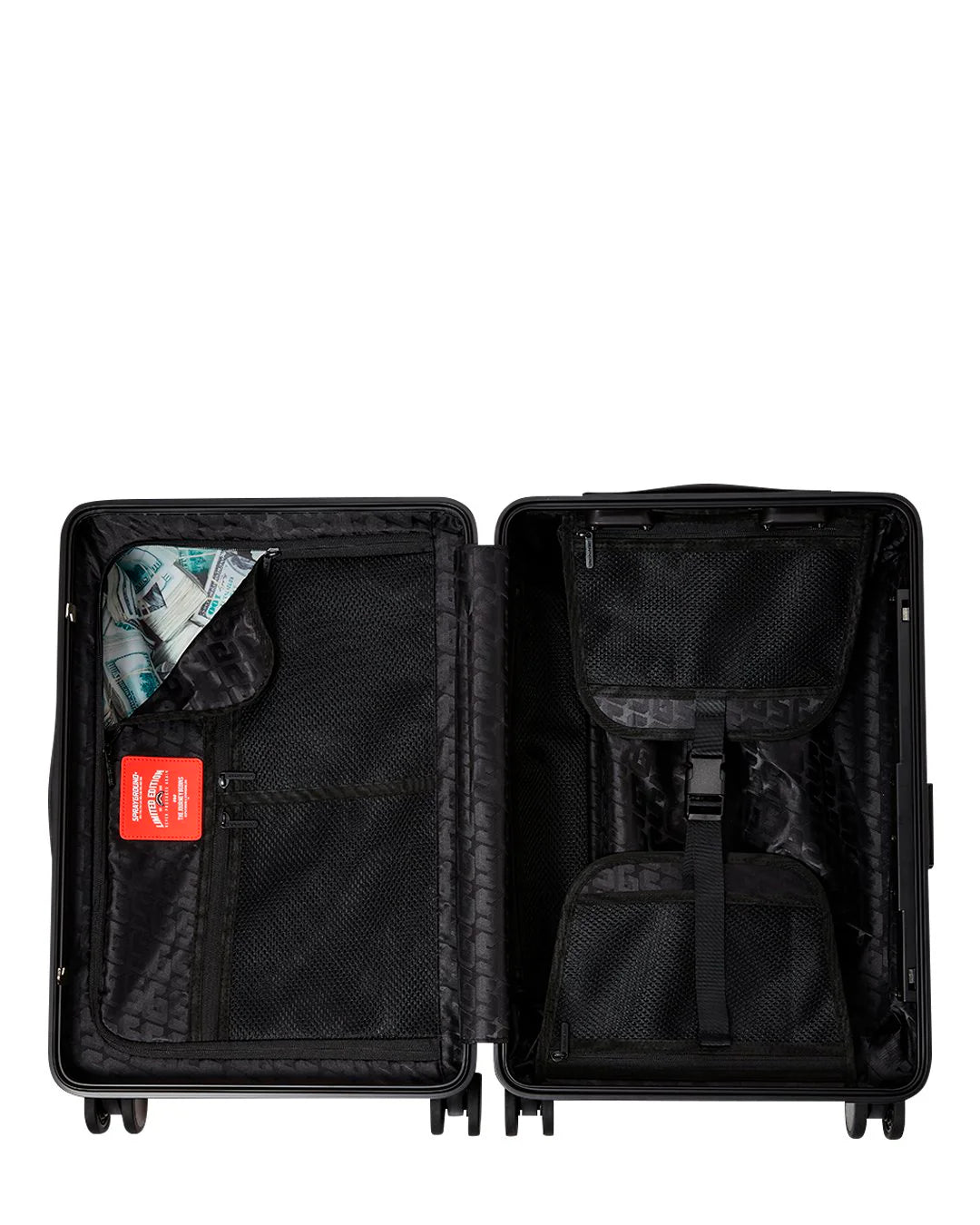 SPRAYGROUND EMBOSSED CREAM CHECK CARRY-ON LUGGAGE