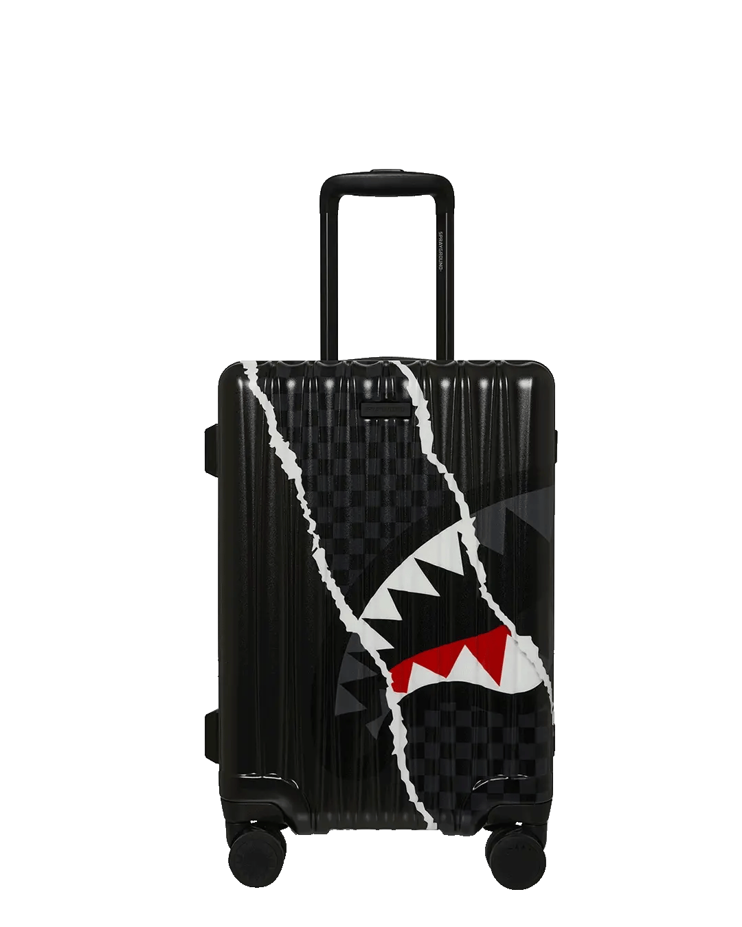SPRAYGROUND CENTER RIP REVEALING GRAY CHECK CARRY-ON LUGGAGE