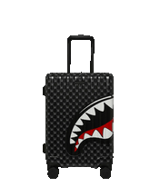 SPRAYGROUND SHARKS IN PARIS WTF BUBBLY BLACK CHECK CARRY-ON LUGGAGE