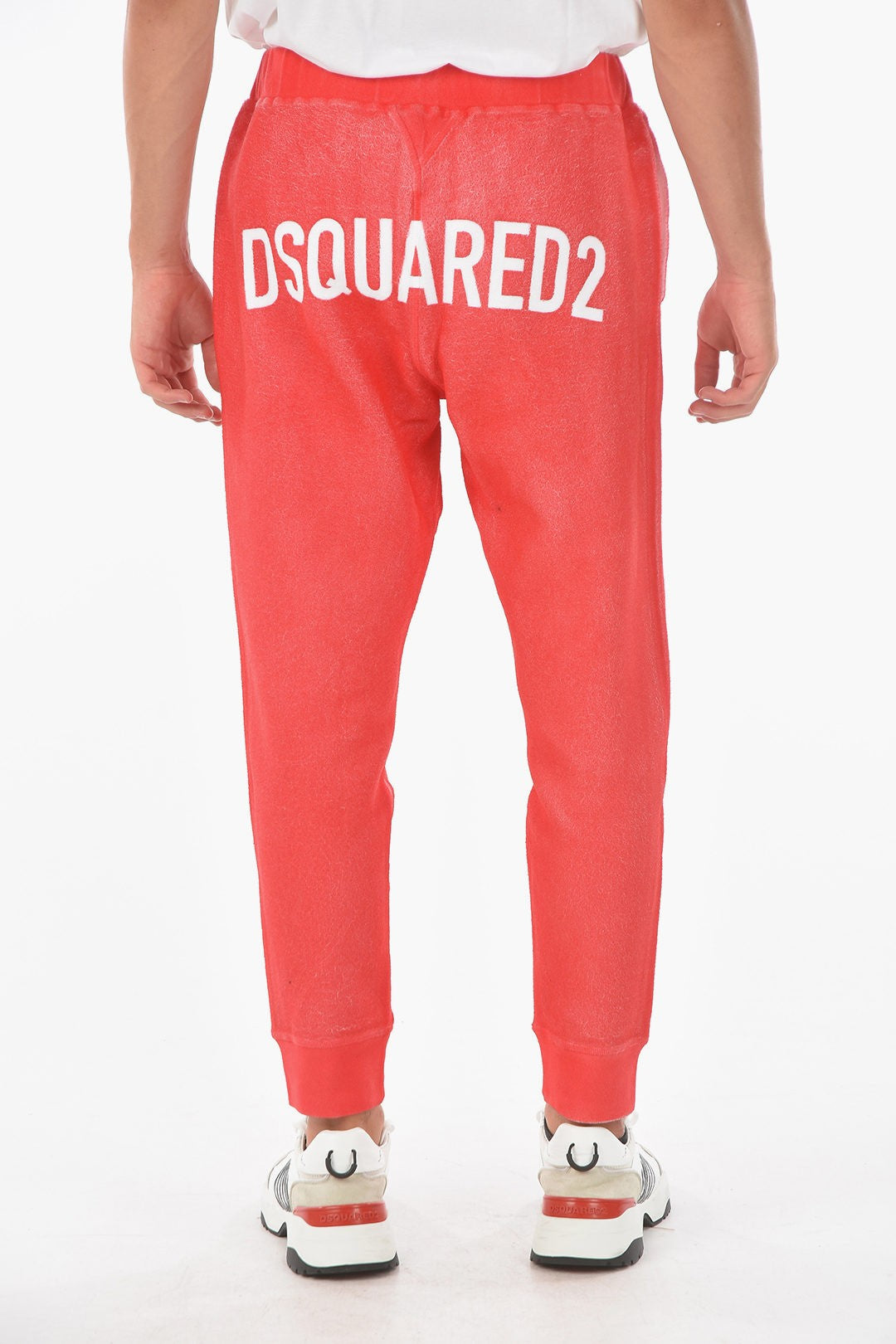 DSQUARED2 Pale Red Logo Print Sweatpants