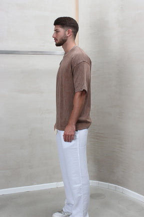 CREW Milano Distressed-Finish Oversized T-Shirt