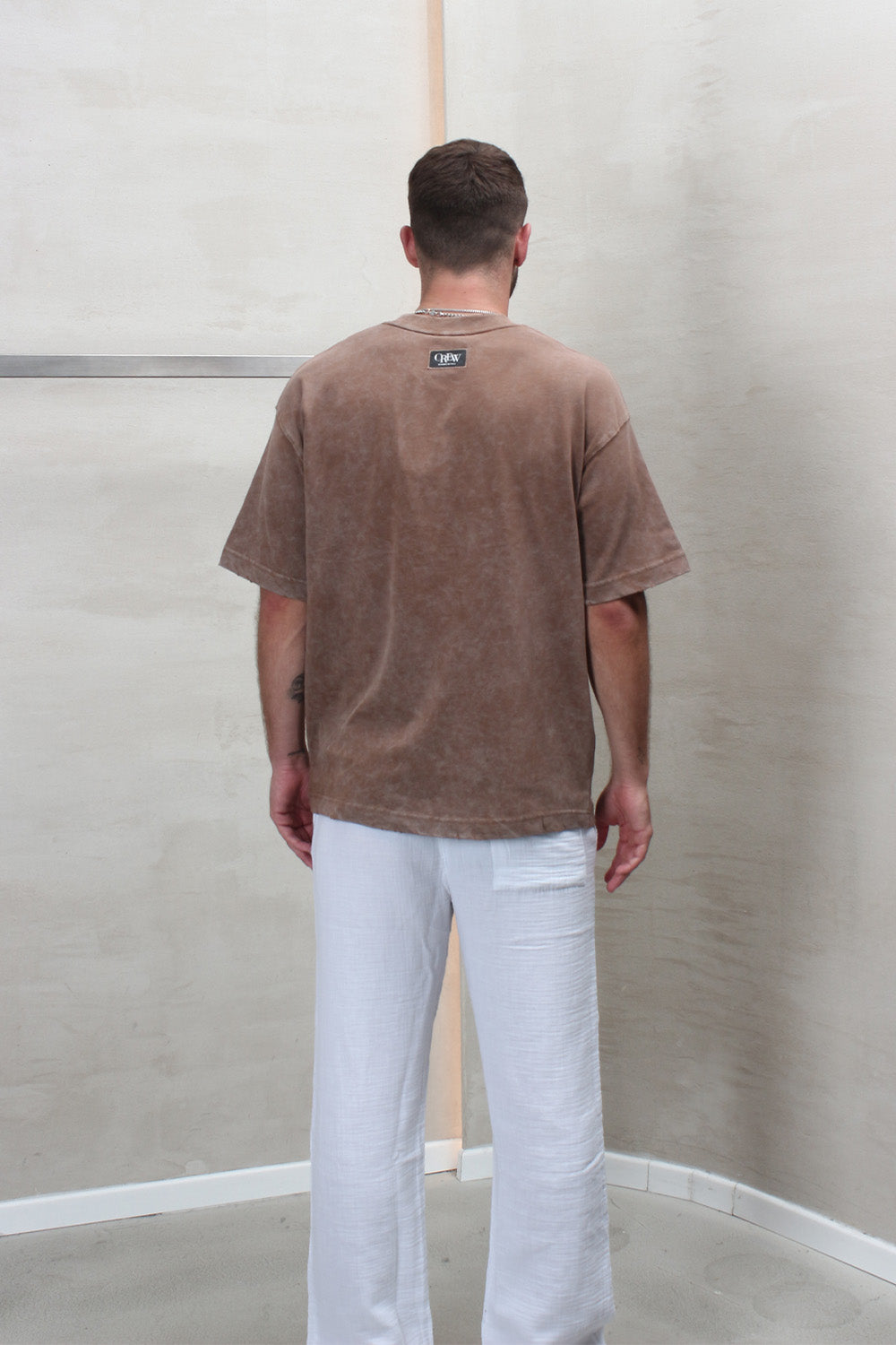 CREW Milano Distressed-Finish Oversized T-Shirt