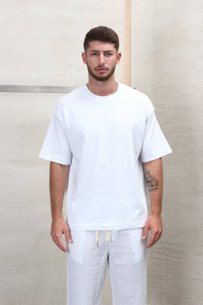 CREW Milano Distressed-Finish Oversized T-Shirt