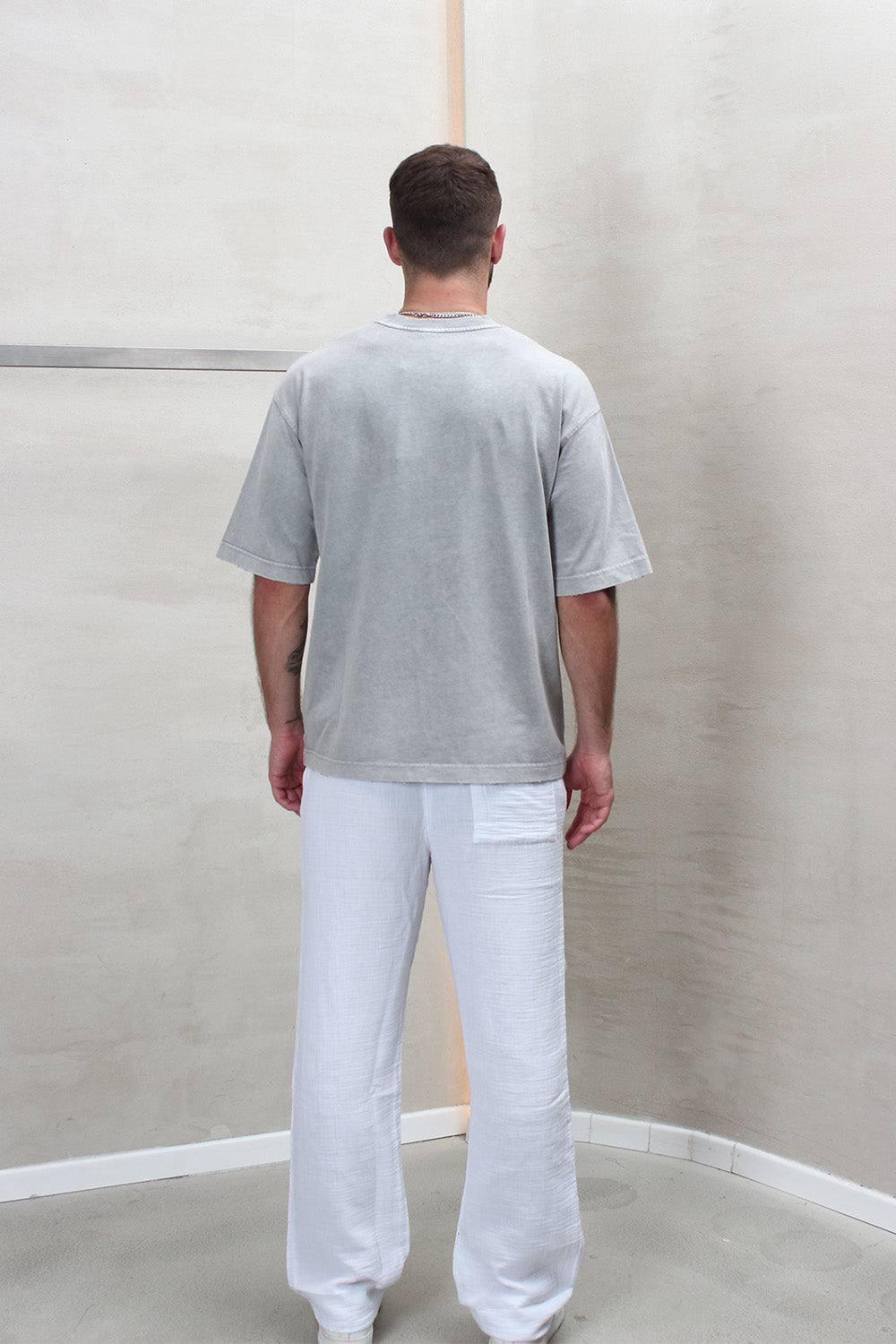 CREW Milano Distressed-Finish Oversized T-Shirt