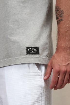 CREW Milano Distressed-Finish Oversized T-Shirt