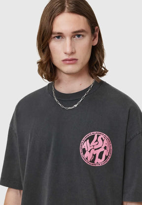 Allsaints Distortion Washed Black/Pink T-Shirt M041PC-458207