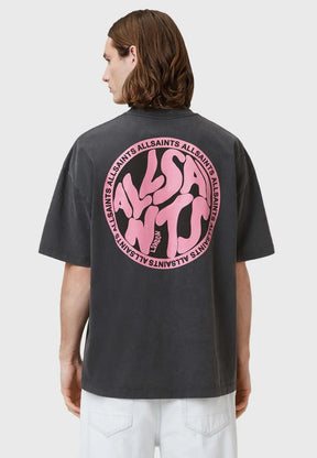 Allsaints Distortion Washed Black/Pink T-Shirt M041PC-458207