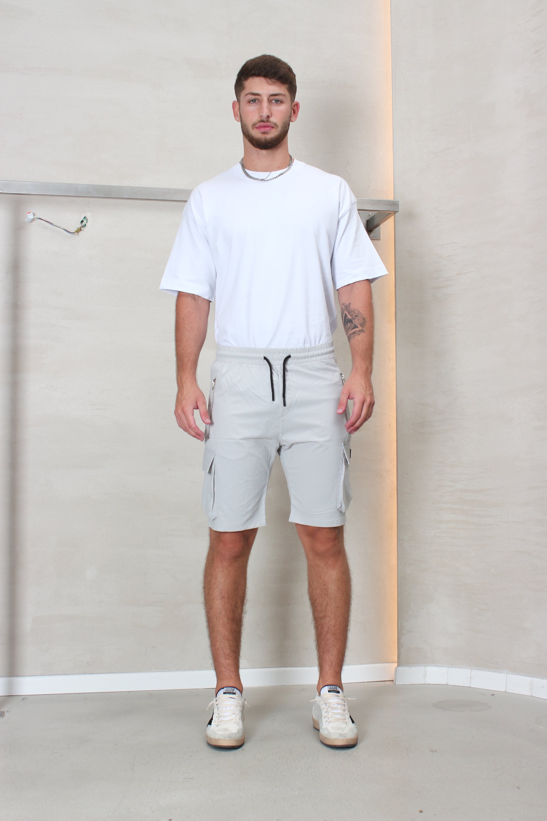 CREW Milano Short Cargo Pants Zipper Long Pocket