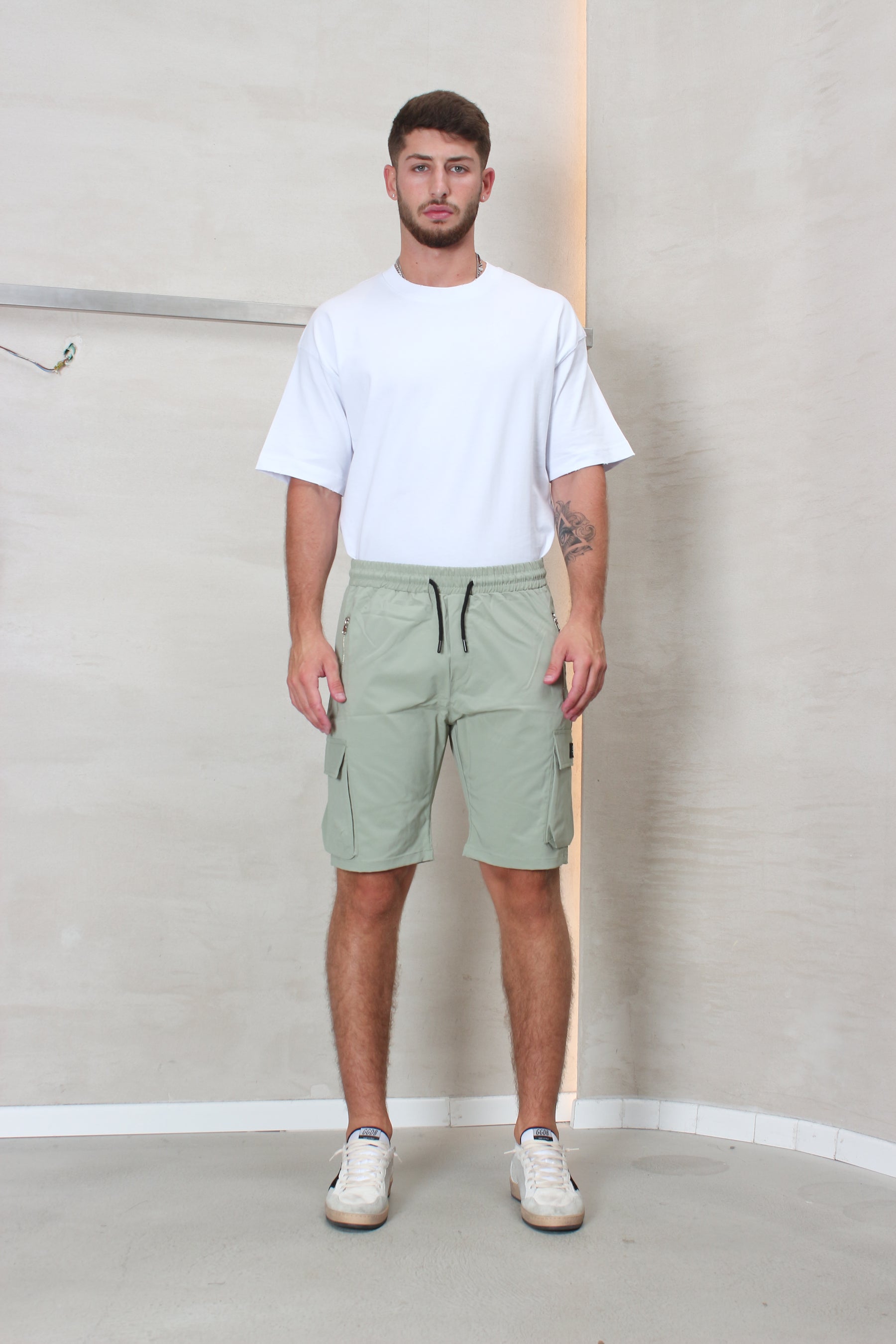 CREW Milano Short Cargo Pants Zipper Long Pocket