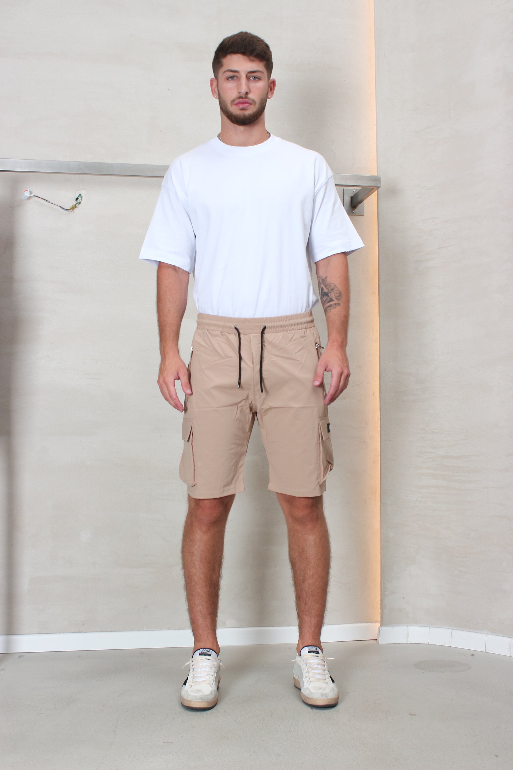 CREW Milano Short Cargo Pants Zipper Long Pocket