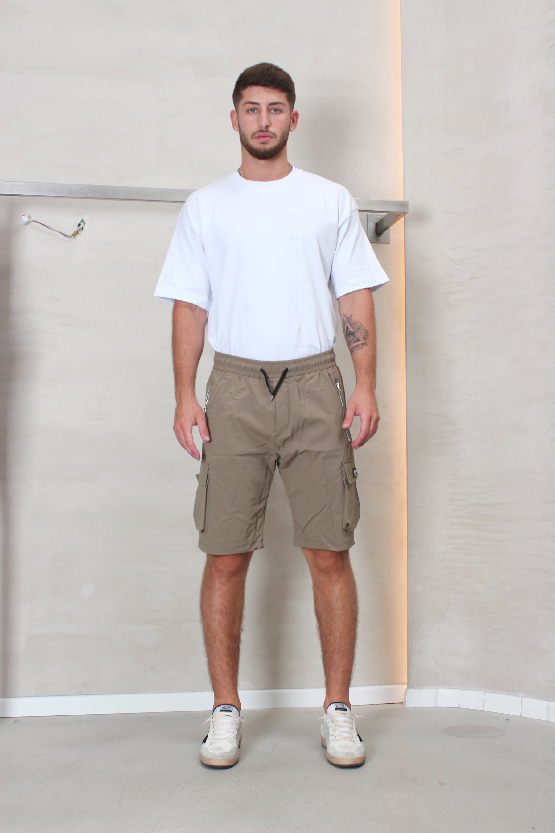 CREW Milano Short Cargo Pants Zipper Long Pocket