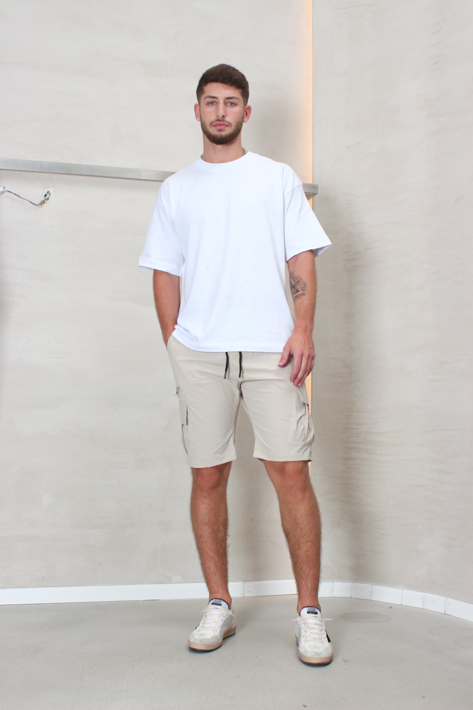 CREW Milano Short Cargo Pants Zipper Wide Pocket