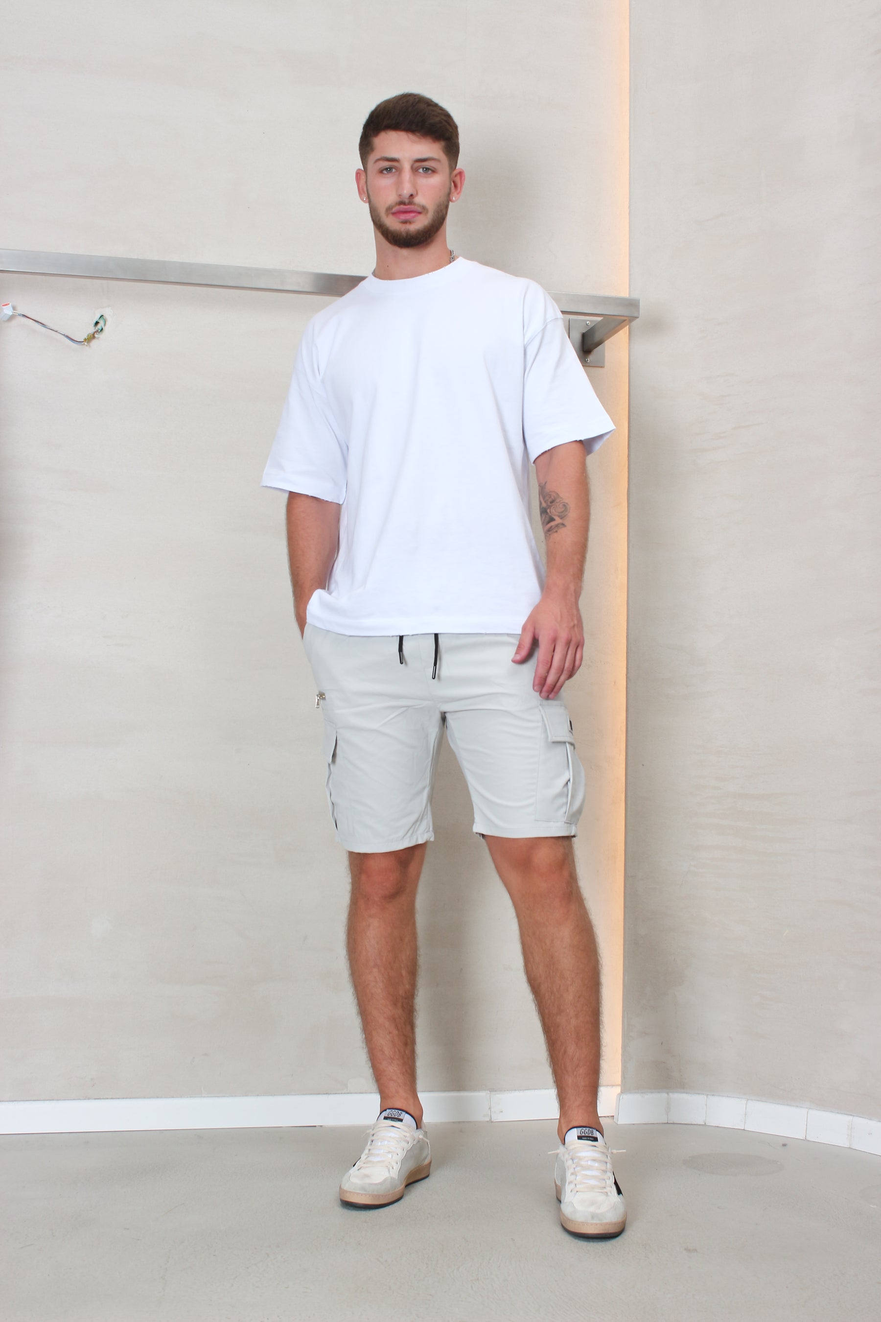 CREW Milano Short Cargo Pants Zipper Wide Pocket