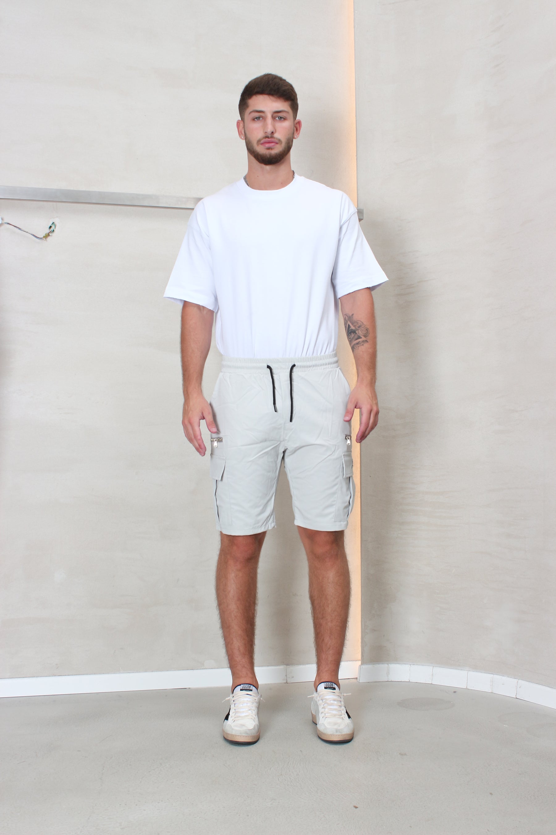 CREW Milano Short Cargo Pants Zipper Wide Pocket