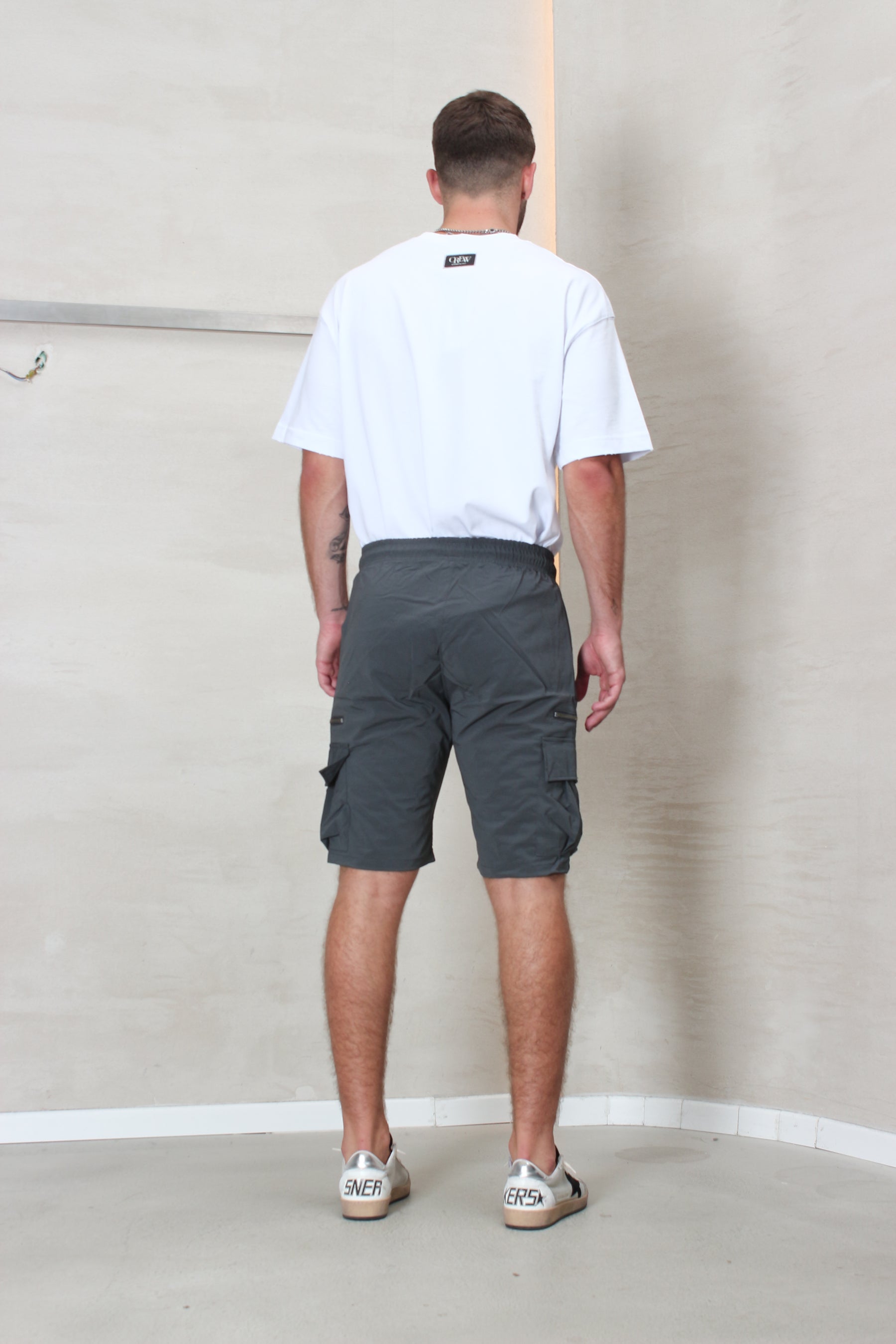 CREW Milano Short Cargo Pants Zipper Wide Pocket