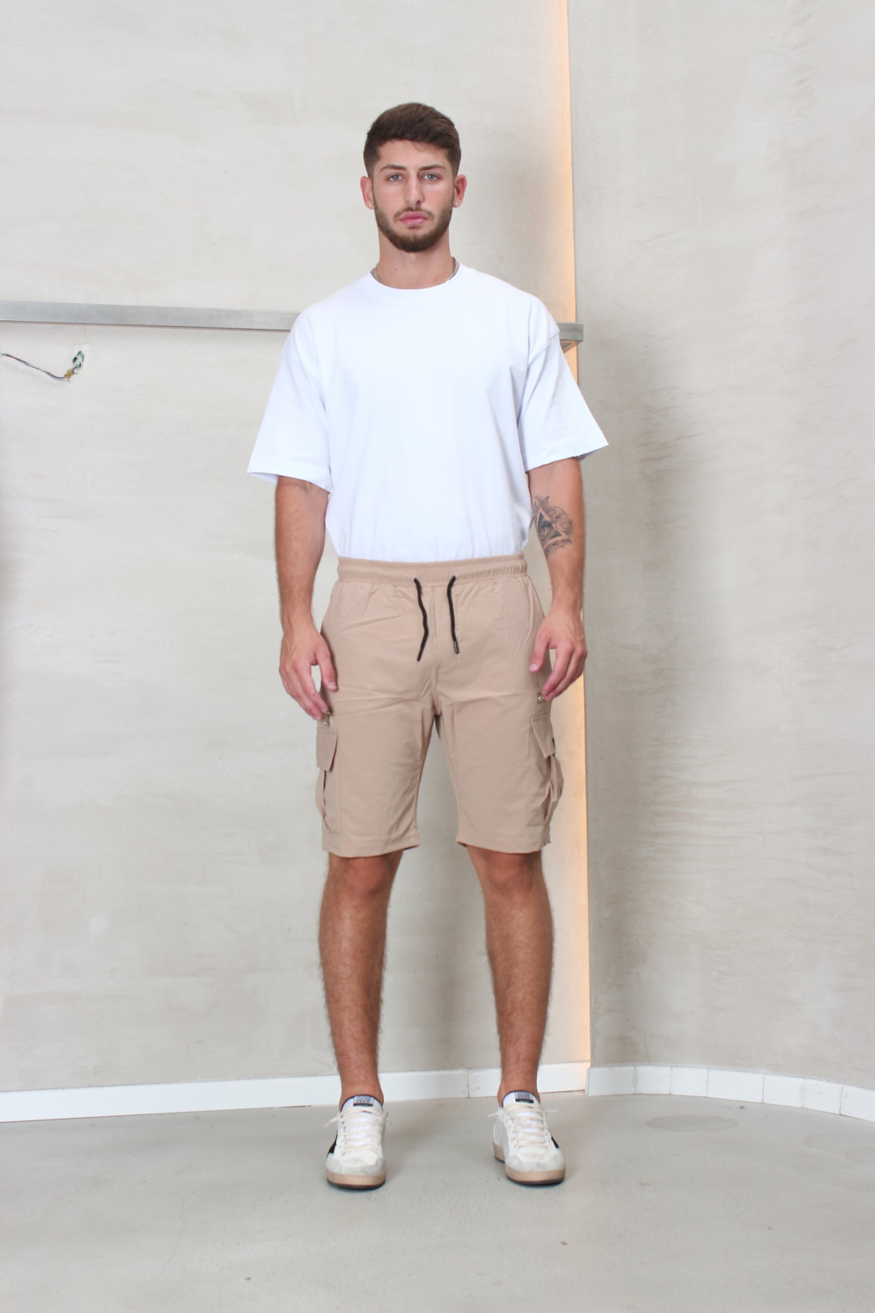 CREW Milano Short Cargo Pants Zipper Wide Pocket