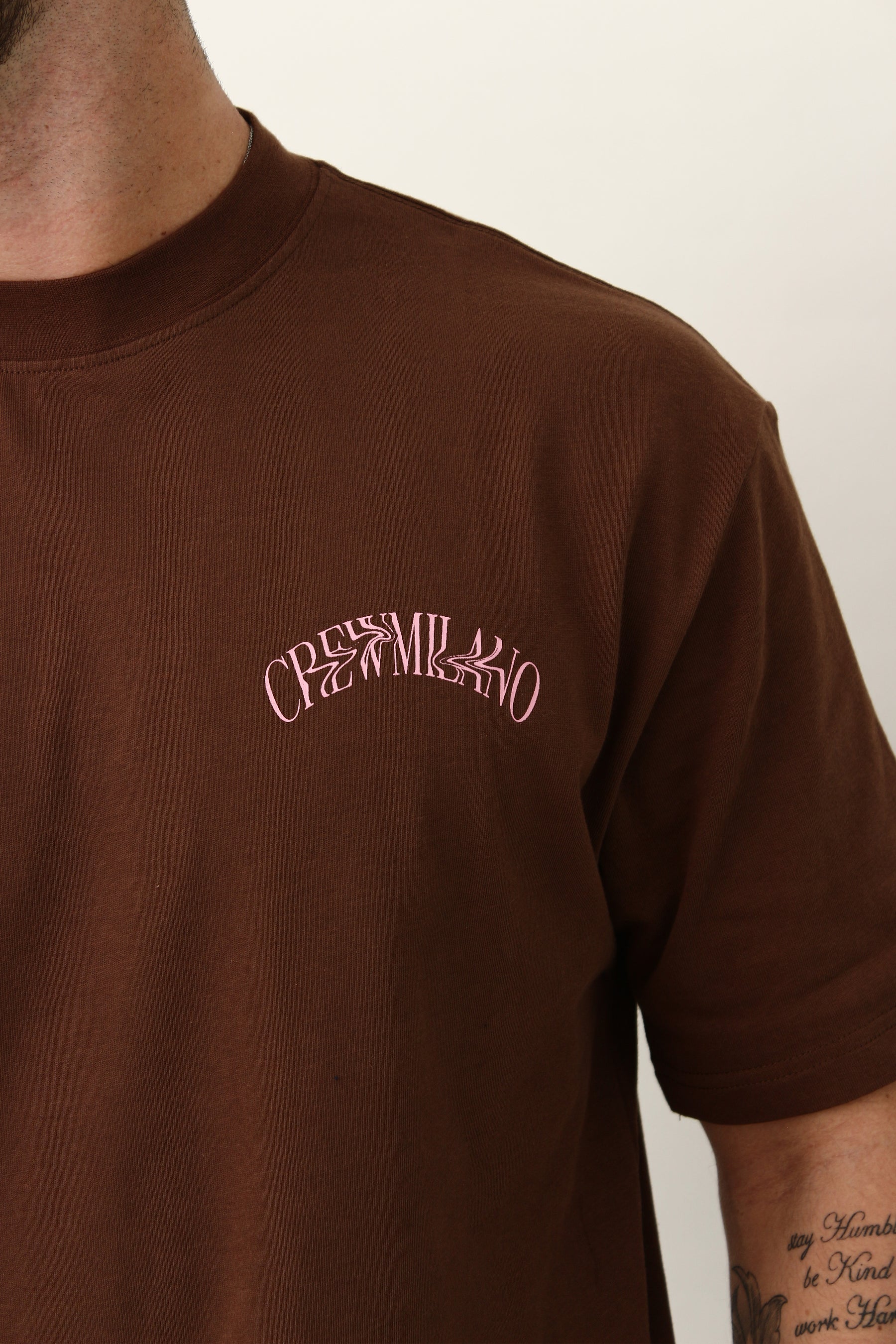 CREW Milano Los Angels Brown Oversized T-Shirt