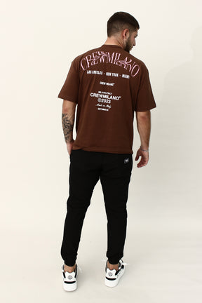 CREW Milano Los Angels Brown Oversized T-Shirt