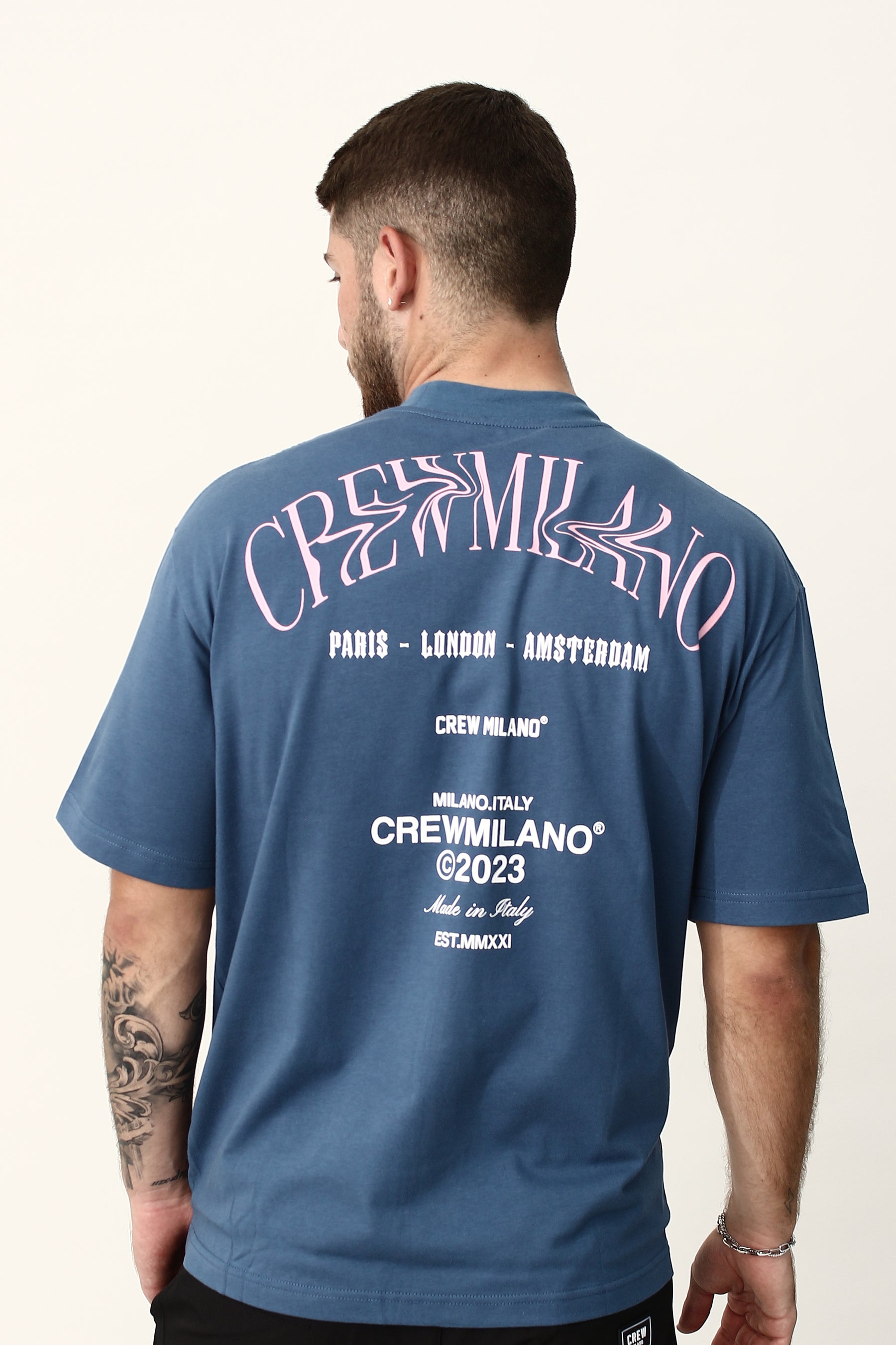 CREW Milano Paris Blue Oversized T-Shirt