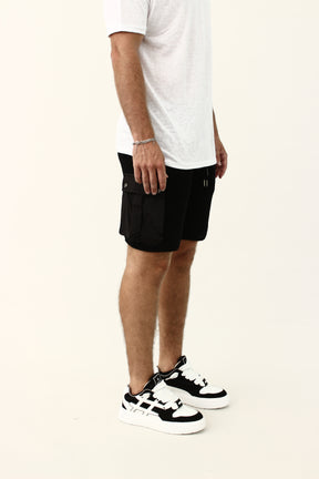 CREW Milano Knitted short cargo pants Black