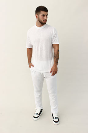 Crew Milano Blanco Relaxed Linen T-Shirt