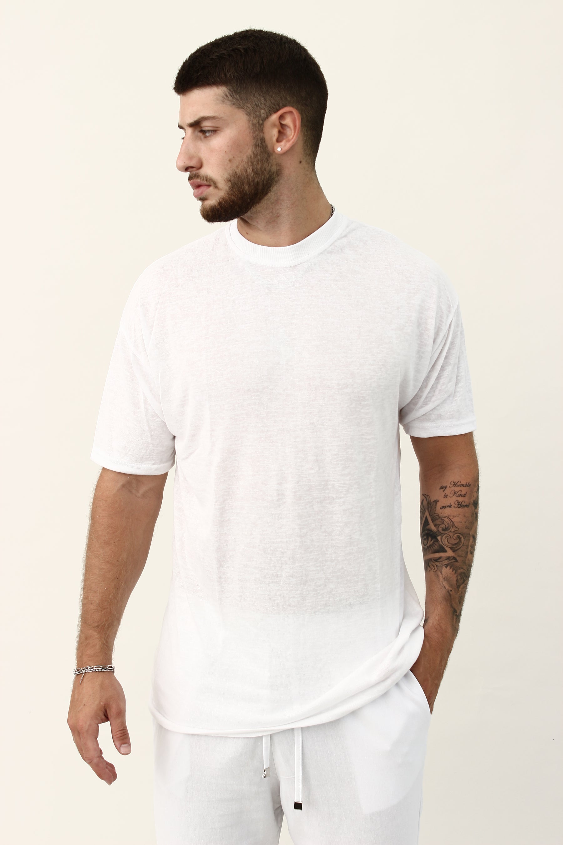 Crew Milano Blanco Relaxed Linen T-Shirt