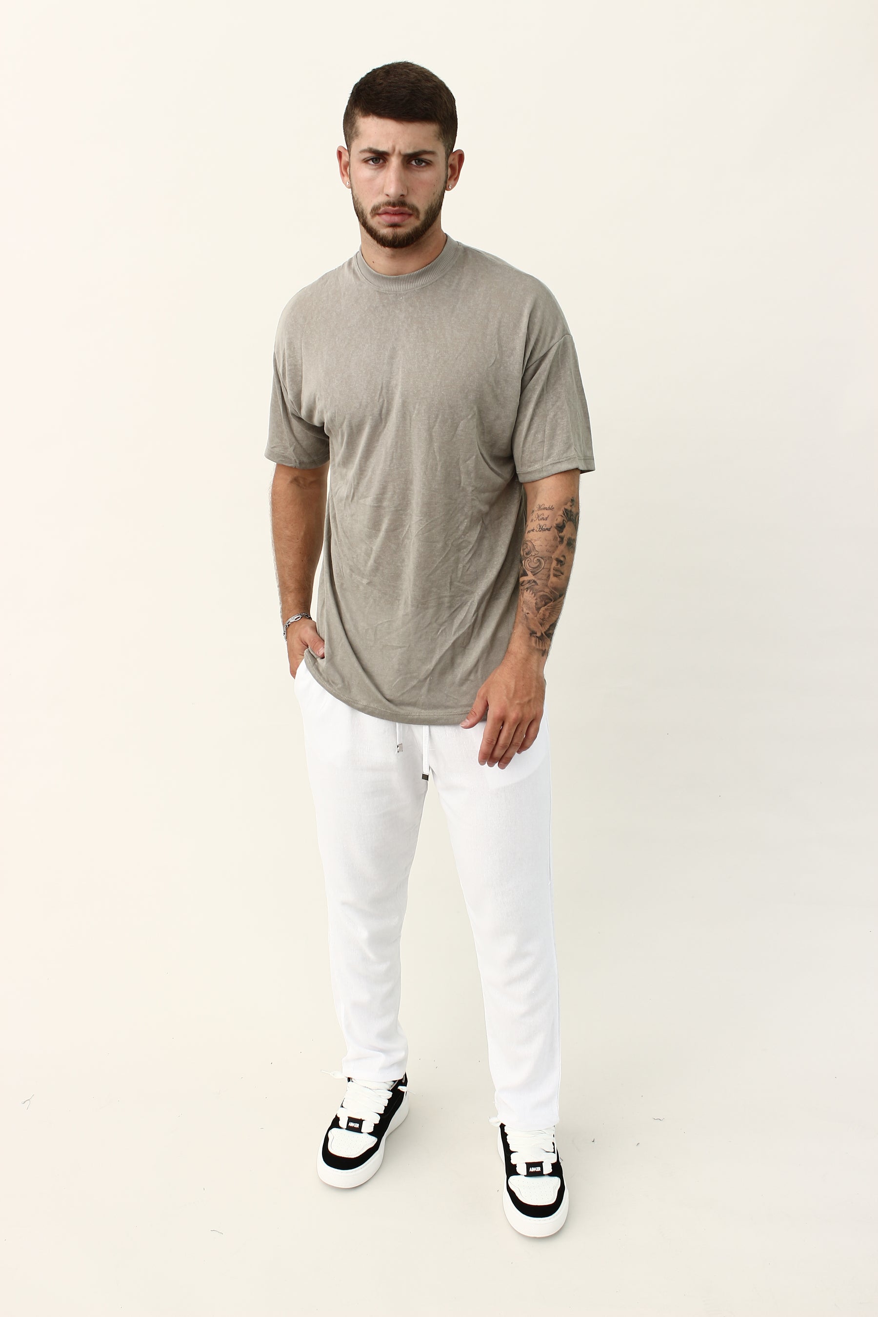 Crew Milano Blanco Relaxed Linen T-Shirt