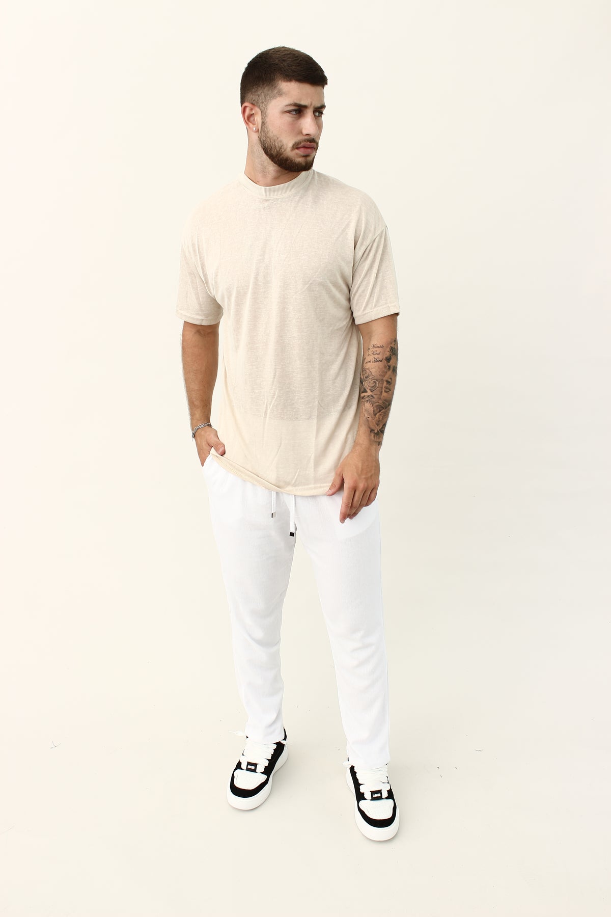 Crew Milano Blanco Relaxed Linen T-Shirt