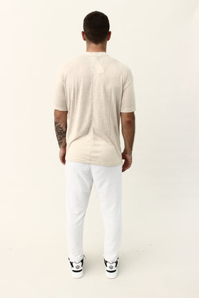 Crew Milano Blanco Relaxed Linen T-Shirt