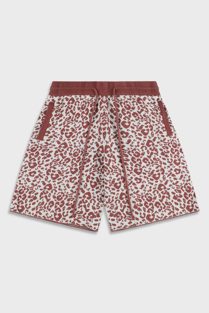 Ainker Leopard 814 Red Knit Short Pant
