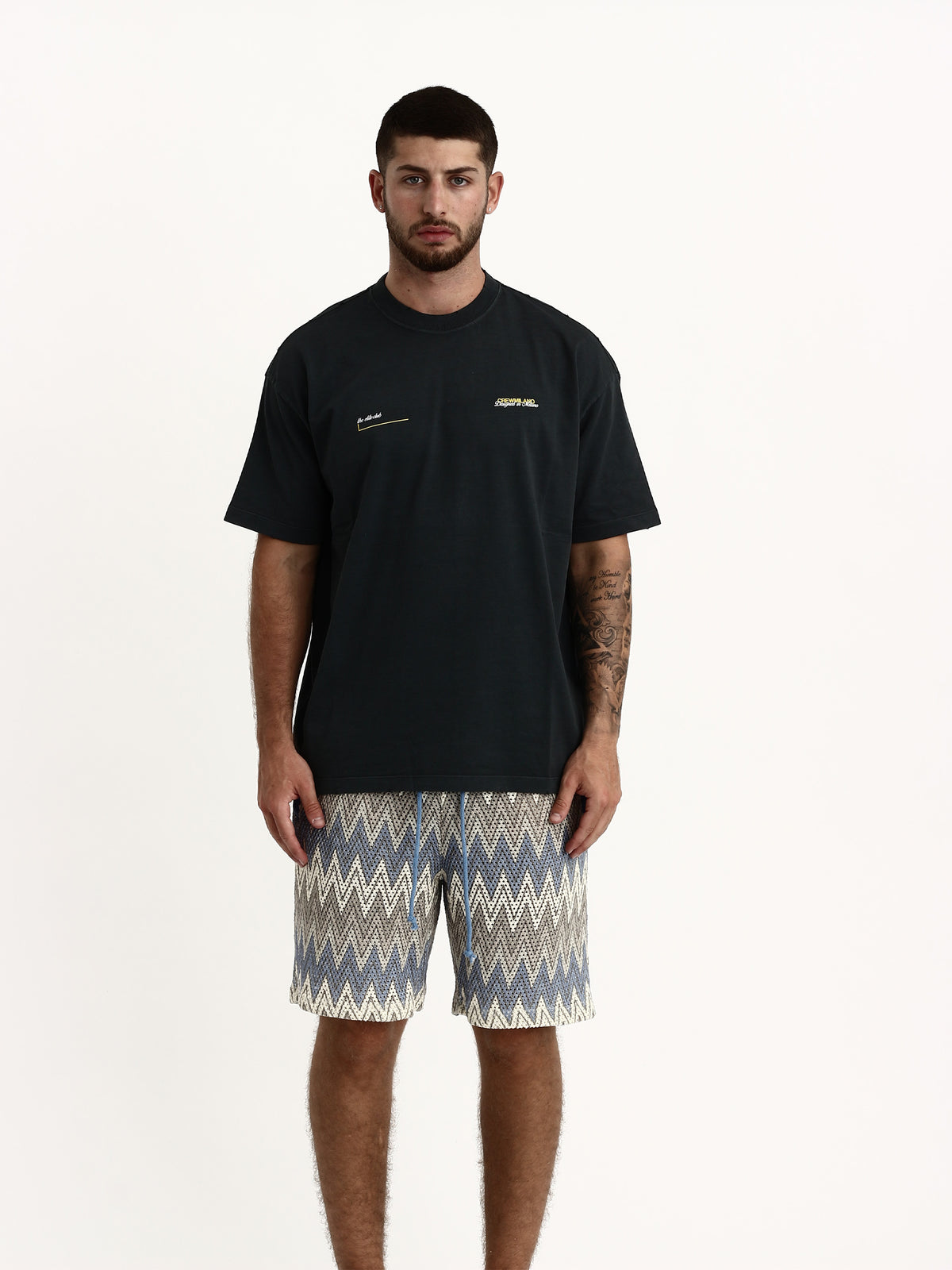 CREW Milano Oversize Vac T-Shirt Logo Print - Black/Yellow