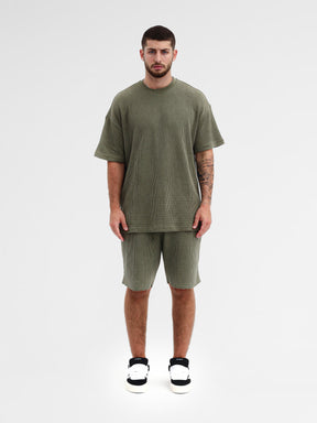CREW Milano Oversize Set T-Shirt/Pants Waffle Green