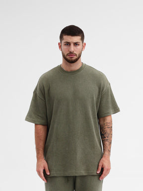 CREW Milano Oversize Set T-Shirt/Pants Waffle Green