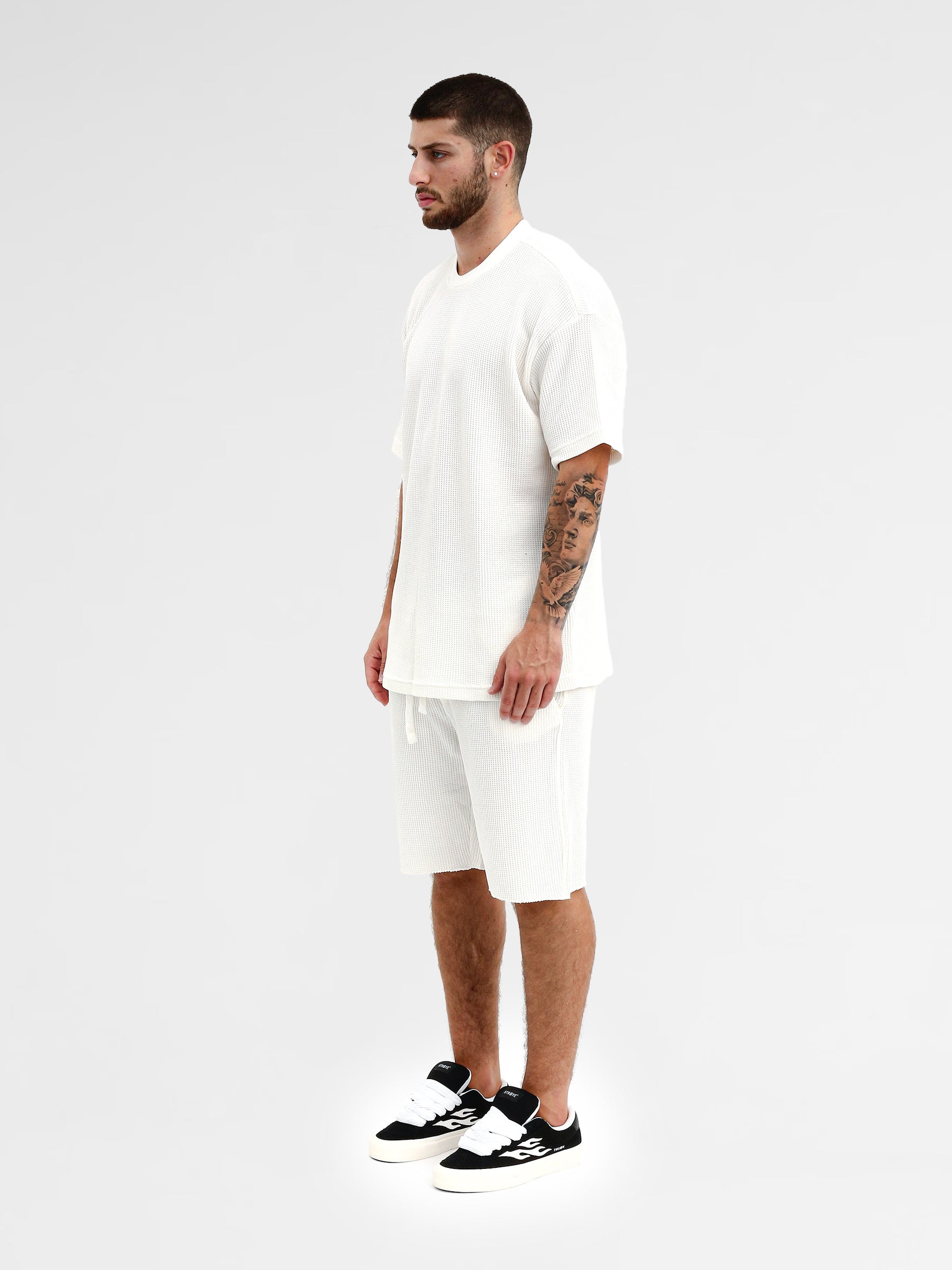 CREW Milano Oversize Set T-Shirt/Pants Waffle White