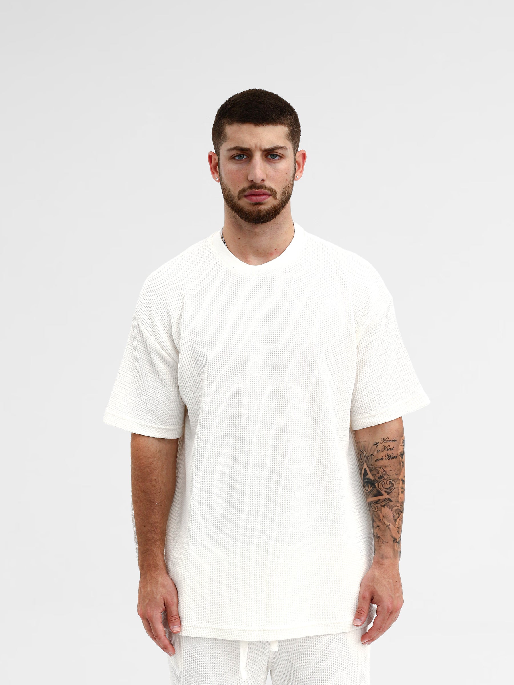CREW Milano Oversize Set T-Shirt/Pants Waffle White