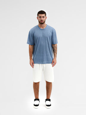 CREW Milano Linen T-Shirt Blue Ocean