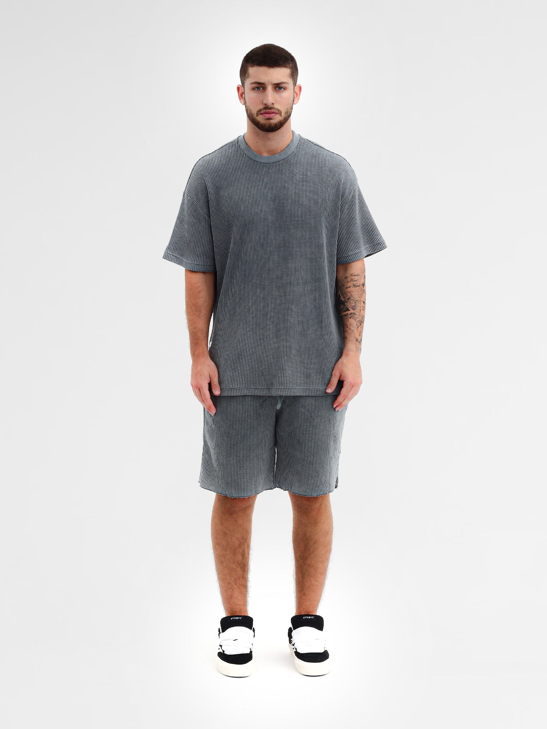 CREW Milano Oversize Set T-Shirt/Pants Waffle Grey