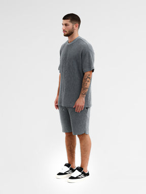 CREW Milano Oversize Set T-Shirt/Pants Waffle Grey
