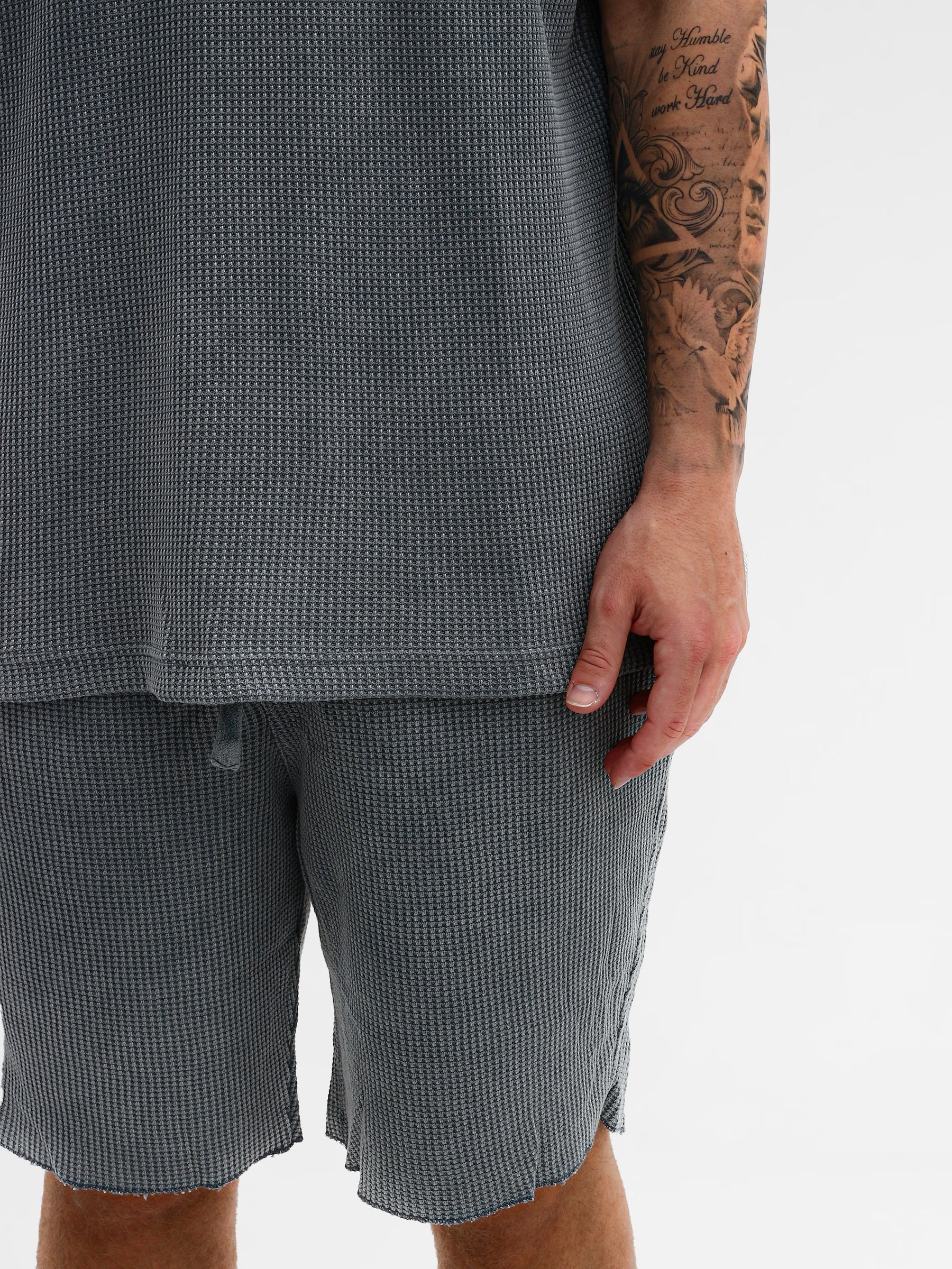 CREW Milano Oversize Set T-Shirt/Pants Waffle Grey