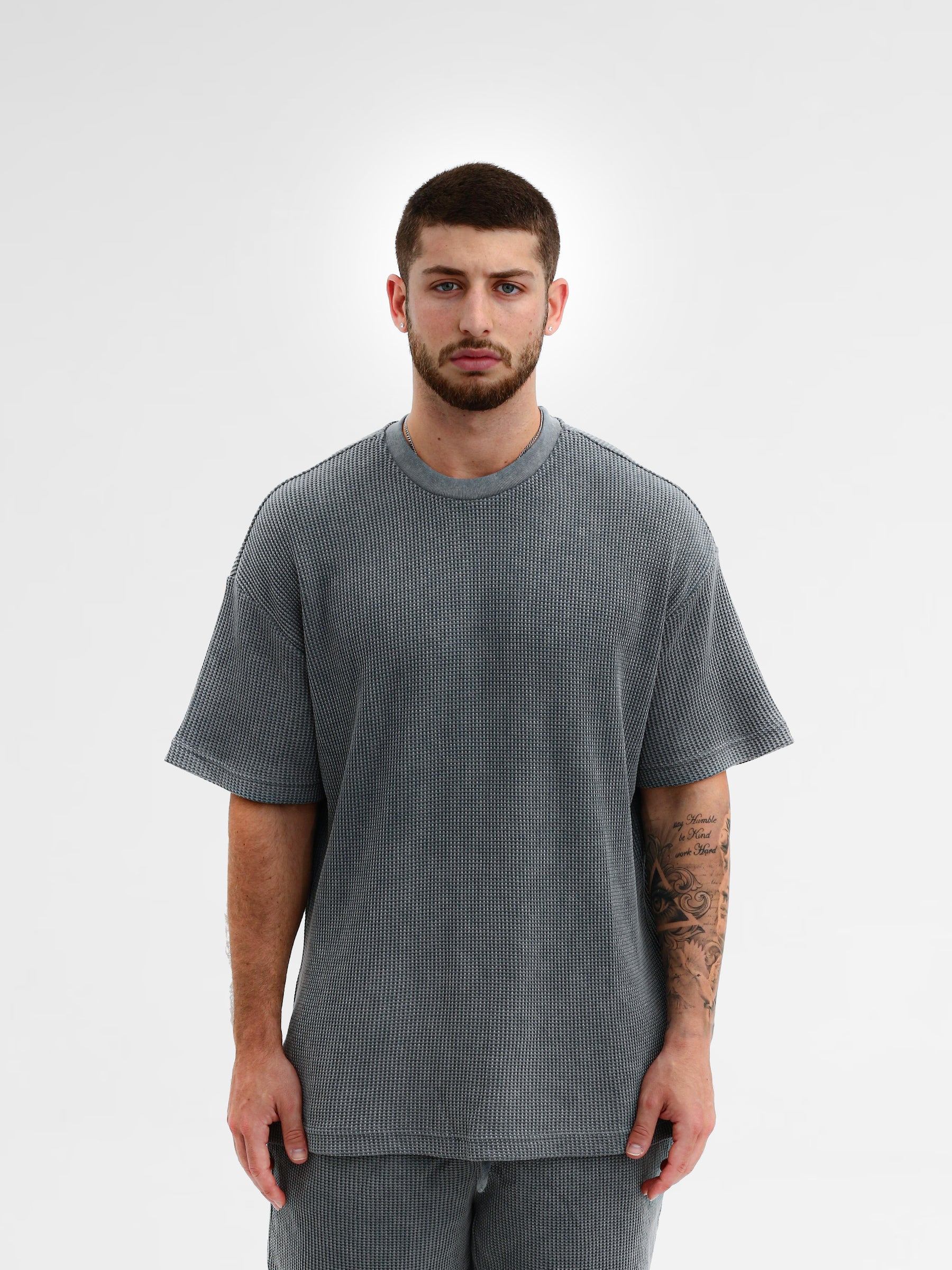 CREW Milano Oversize Set T-Shirt/Pants Waffle Grey
